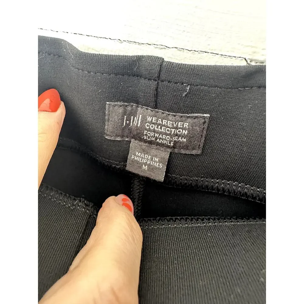 J.Jill Denim Pull-On Black Forward Seam Slim Ankle Pants Women's Medium